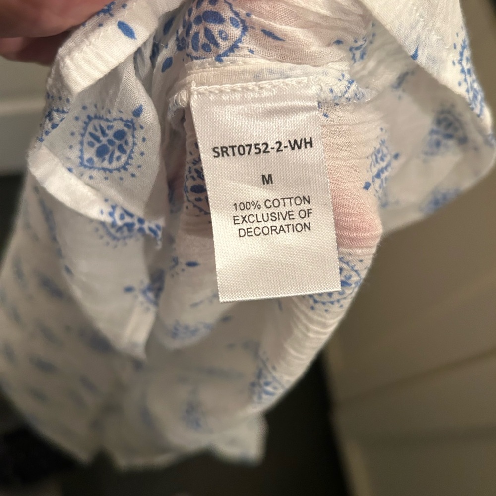 THML Anthropologie Blue and White Blouse - Picture 7 of 7